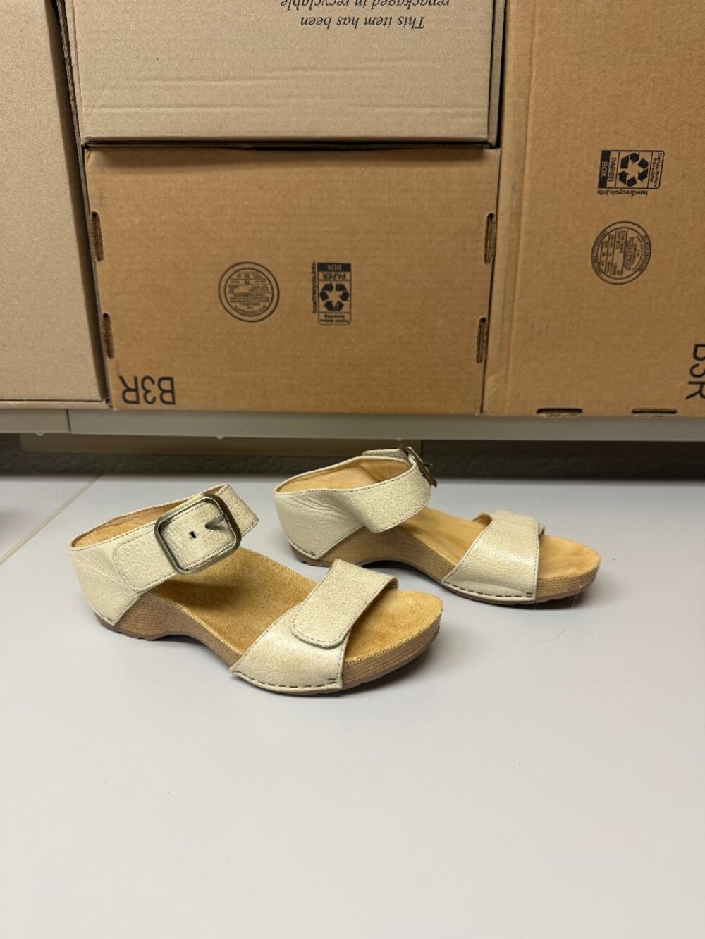 Dansko wedge sandals - cream - size 37
